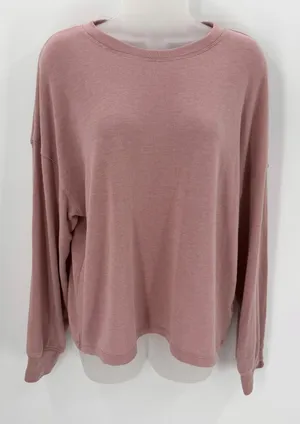 Olive + Oak Top Womens M Dusty Rose Mauve Knit Long Sleeve Crewneck Relaxed READ thumbnail 1
