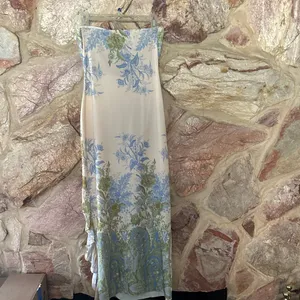 Commense Monet Floral Print Split Midi Dress size Medium Green thumbnail 5