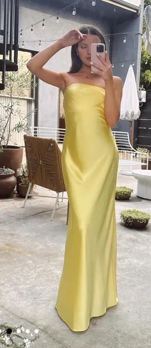 NWOT SHOW ME YOUR MUMU - Taylor Tube Dress size small Color Yellow Luxe thumbnail 1