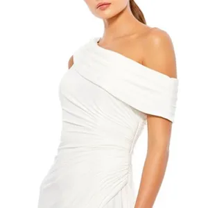 NWT Ieena Mac Duggal‎ #26517 Foldover Off the Shoulder Gown With Slit Sz 10 $358 thumbnail 3