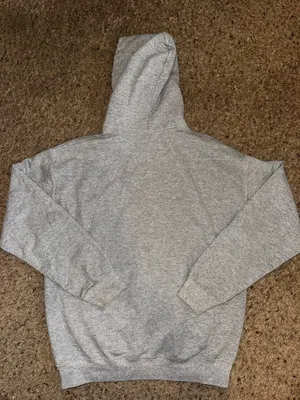 Pismo Beach 'Living Salty' Graphic Hoodie - Gray with Yellow & Blue size Medium thumbnail 2