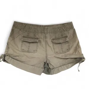 Khaki Army Green Sporty Preppy Utility Carpenter Cargo Cuffed Shorts Golf Tennis Country Club Cotton Drawstring Waist Hiking Camping Glamping Adventure Explorer Summer Beach Streetwear Vintage 2000s Y2K Grunge Old Money Quiet Luxury Micro Mini 100% Cotton Sz 10 - Measurements in pics thumbnail 2
