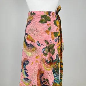 NWOT Farm Rio Cotton Floral Midi Wrap Skirt Pink and Yellow Size M thumbnail 3
