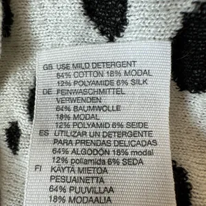 & Other Stories Crew Neck Black Cream Polka Dot Sweater Size S Cotton Modal Silk thumbnail 9