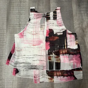 Abstract Print Sleeveless Top Pink Size L thumbnail 2
