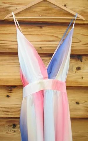 NWT Pastel Watercolor Maxi Dress thumbnail 1