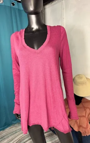 We The Free Flowy Tunic Top XS Long Sleeve V‎ Neck Casual thumbnail 1