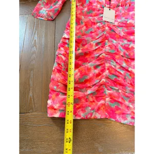Adelyn Rae Sydney Gathered Mini Dress Womens Rose Coral Small thumbnail 7