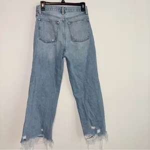 Abercrombie & Fitch Distressed Cropped distressed‎ raw hem mom jeans light 26 thumbnail 2