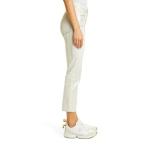 Rag & Bone Maya High Rise Ankle Slim‎ Jeans 25 Cream Silver Metallic Moonshine thumbnail 16