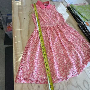 🍁 Betsey Johnson Pink Lace‎ Lined Peter Pan Collared Dress Womens Size 6 thumbnail 12