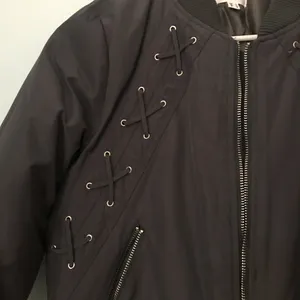 NEW LF Stores Charcoal Gray Bomber Jacket thumbnail 4