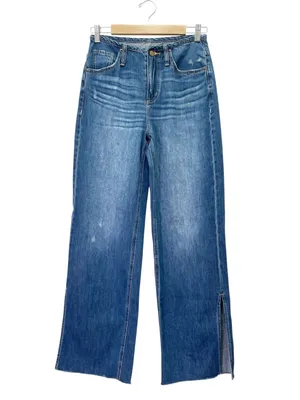 NWT EVEREVE Ever Slouchy Jeans Size 25 Dark Rinse High Rise Wide Leg Side Slit thumbnail 2