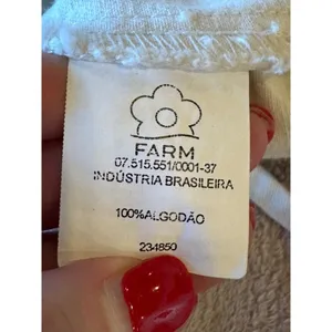 Farm Rio‎ Shirt Women XS Ivory Polka Dot Cotton Bustier Cropped Tank Top thumbnail 9