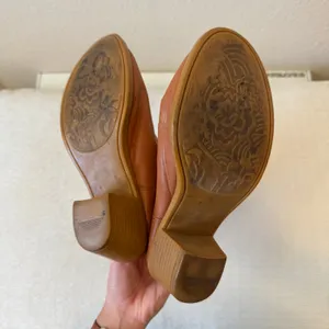 Brown Western Cowboy Boots Mid Calf Embroidered Block Heel Size 7 thumbnail 3
