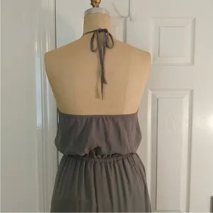 Show Me Your Mumu SMYM Heather halter maxi dress in Soft Charcoal Crisp NEW XXS thumbnail 5