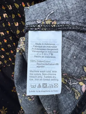EUC Madewell Acorn Foulard Corduroy Top Black Floral Size Medium thumbnail 8