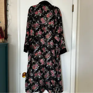 Victorias Secret Vintage Floral Burn Out Vintage Robe Topper Womens Large thumbnail 6