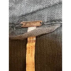 Free People Distressed Embellished Millitary Shirt Jacket Gunmetal Size Medium‎ thumbnail 4