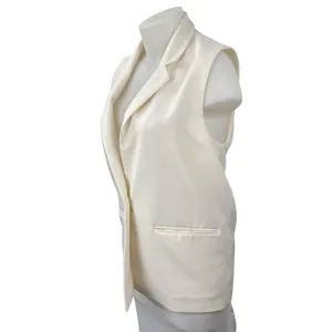 Abercrombie & Fitch White Notched Collar Sleeveless Vest Blazer Coat Jacket M thumbnail 2
