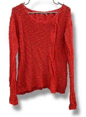 Anthropologie Yellow Bird Sweater‎ Women’s Size Medium Red Textured Knit thumbnail 1