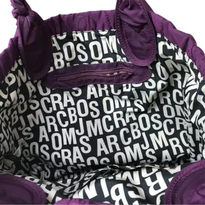 MARC By MARC JACOBS Workwear Quilted Signature Tote Bag Purple Nylon Travel EUC thumbnail 9