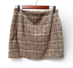 Women's Wool‎ Blend Mini Skirt Plaid Clueless Side Zip Lined Preppy Academia Med thumbnail 1