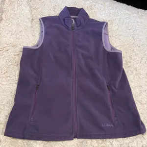 LL Bean Jacket Women’s Large Purple Polartec Full Zip Fleece Vest Outdoor Hiking thumbnail 1