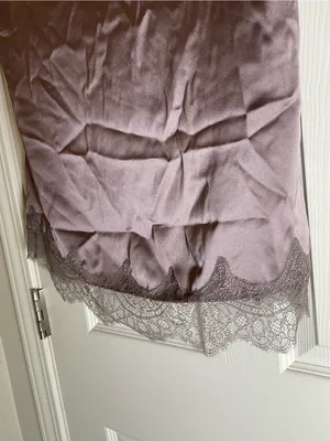 Zara Silky Lace Trim Strapless top in Dusty Mauve Size Large thumbnail 3