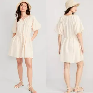 Old‎ Navy Waist-Defined Puff-Sleeve Mini Dress Large NWT thumbnail 2