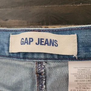 GAP Light Wash Denim Skirt Women's Size 14 Front Slit 5-Pocket Jean Skirt Casual thumbnail 5