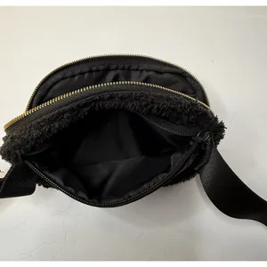 Lululemon Everywhere Belt Bag Black Fuzzy Fleece Crossbody Utility Y2K Goth Emo thumbnail 11