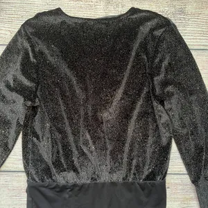 Altar'd State Black Gold Glitter Bodysuit Womens Medium‎ Long Sleeve Party Top thumbnail 10