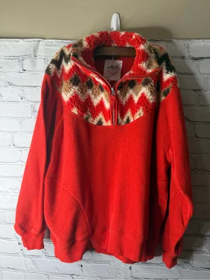 Aerie hometown holiday 1/4 zip fleece sweatshirt thumbnail 1