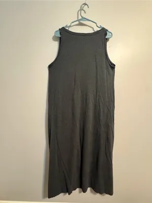Free‎ Fly sleeveless Maxi grey bamboo cotton dress Women's XL Beach Boat coastal thumbnail 3
