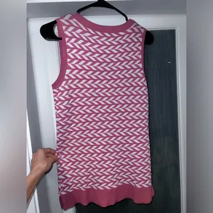 Alfani Women's Sun Coral V-Neck Herringbone Pullover Sweater Vest SZ XS thumbnail 3