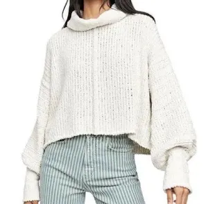 Free People Be Yours Cowl Neck in White thumbnail 1