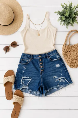 Maurices Button Fly Jean High-Rise Shorts thumbnail 2