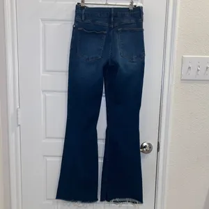 FRAME Le Easy Flare Jeans Raw Hem Medium Wash High Rise Size 27 thumbnail 4