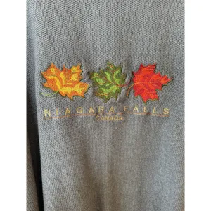 Vintage Attraction Embroidered Leaves Niagara Falls Canada Crewneck Sweatshirt L thumbnail 5