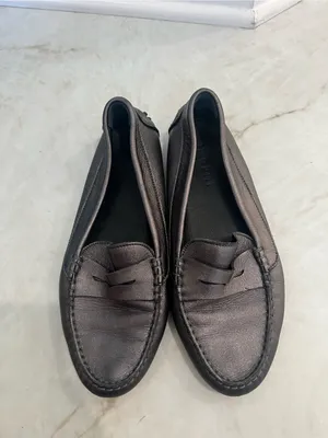 M.Gemi Gunmetal Mettalic Pastoso Driving Moc Loafers Size 39.5 thumbnail 2