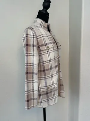 Rachel Zoe Plaid Fuzzy Zip-Up Jacket Size Medium thumbnail 6