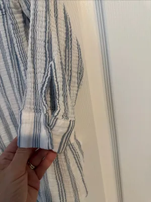 Kona Sol Striped Button-Up Swim Cover up thumbnail 3