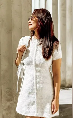 NWT❗️ZARA Elegant White Tweed Short Cutted Dress ZW Collection Mini Ivory Size M thumbnail 1