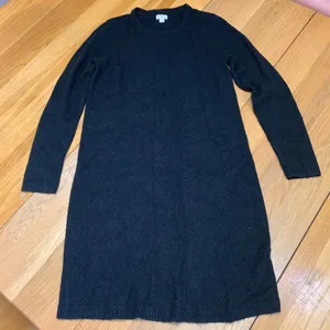 J.Crew Womens Black Long Sleeve Wool‎ Blend Crewneck Knit Sweater Dress Small thumbnail 1