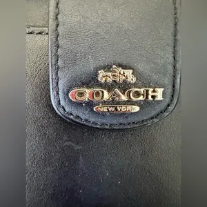 Coach Leather Zip Wristlet Wallet – Black – New York Logo thumbnail 7