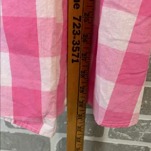Aura Pink Gingham Puff Sleeve Midi‎ Dress Women’s Size Small thumbnail 9