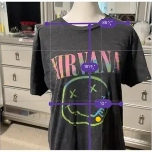 Nirvana Smiley Face Graphic T-Shirt Unisex S Multicolor Handmade thumbnail 4