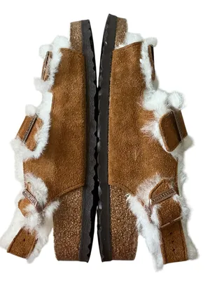 Birkenstock Milano shearling lining mink,leather sandals size 40 backstrap thumbnail 8