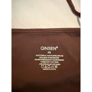 Qinsen Womens Halter Neck Camisole Top Brown Stretch Square Neck XS NWT thumbnail 3